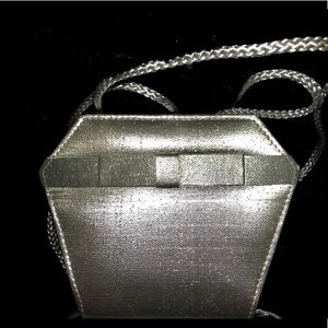 Sweet little formal prom or dress purse silver